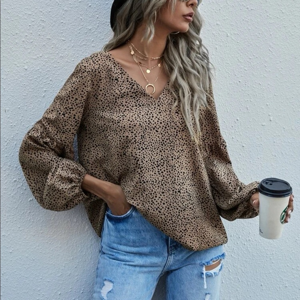 Boho Print Long Sleeve Top Blouse shirt - Picture 4 of 9